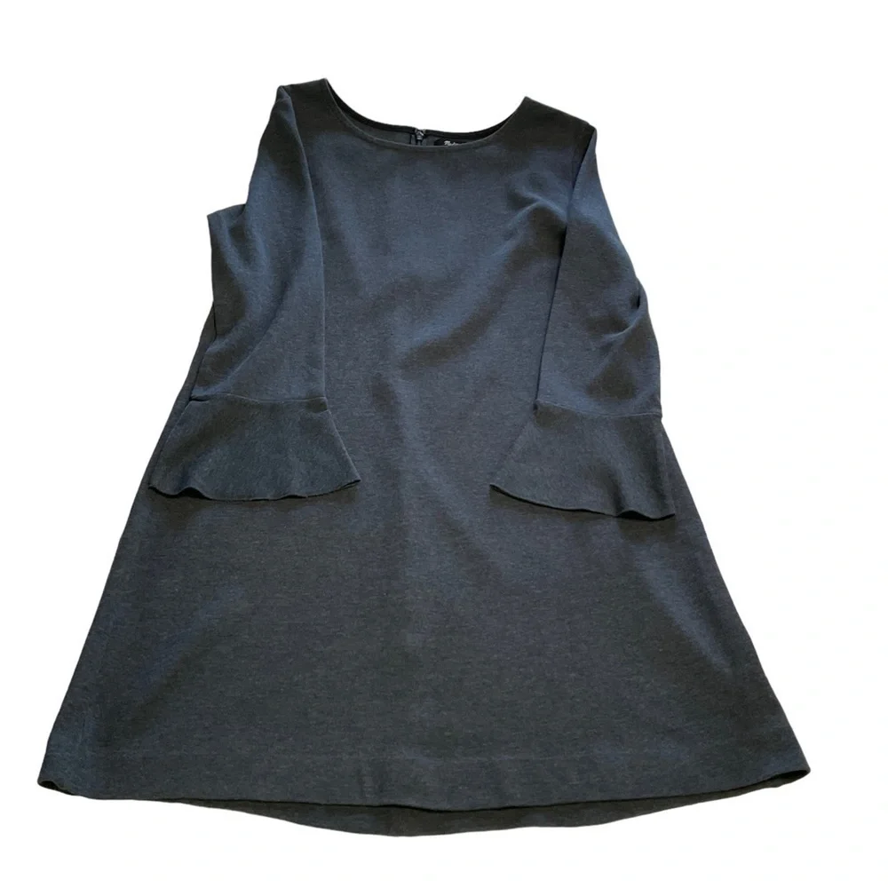 Madewell Charcoal Heather Gray Long bell sleeve Knit Tunic Dress Size M - Picture 7 of 14
